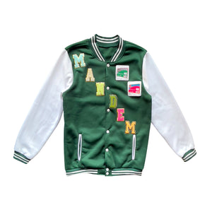 Open image in slideshow, MANDEM Multi Patch Letterman Jacket
